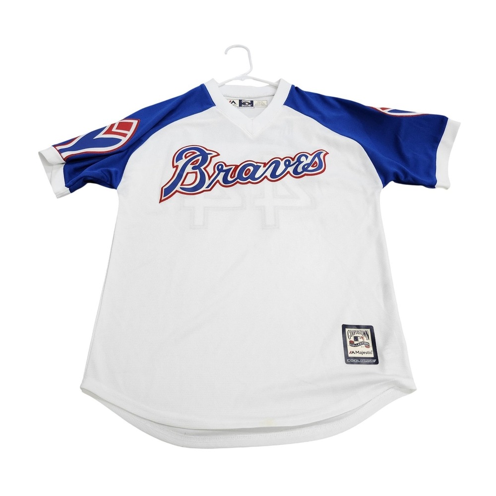 Atlanta Braves Jersey Boys L White MLB Baseball Majestic Hank Aaron 44 Youth